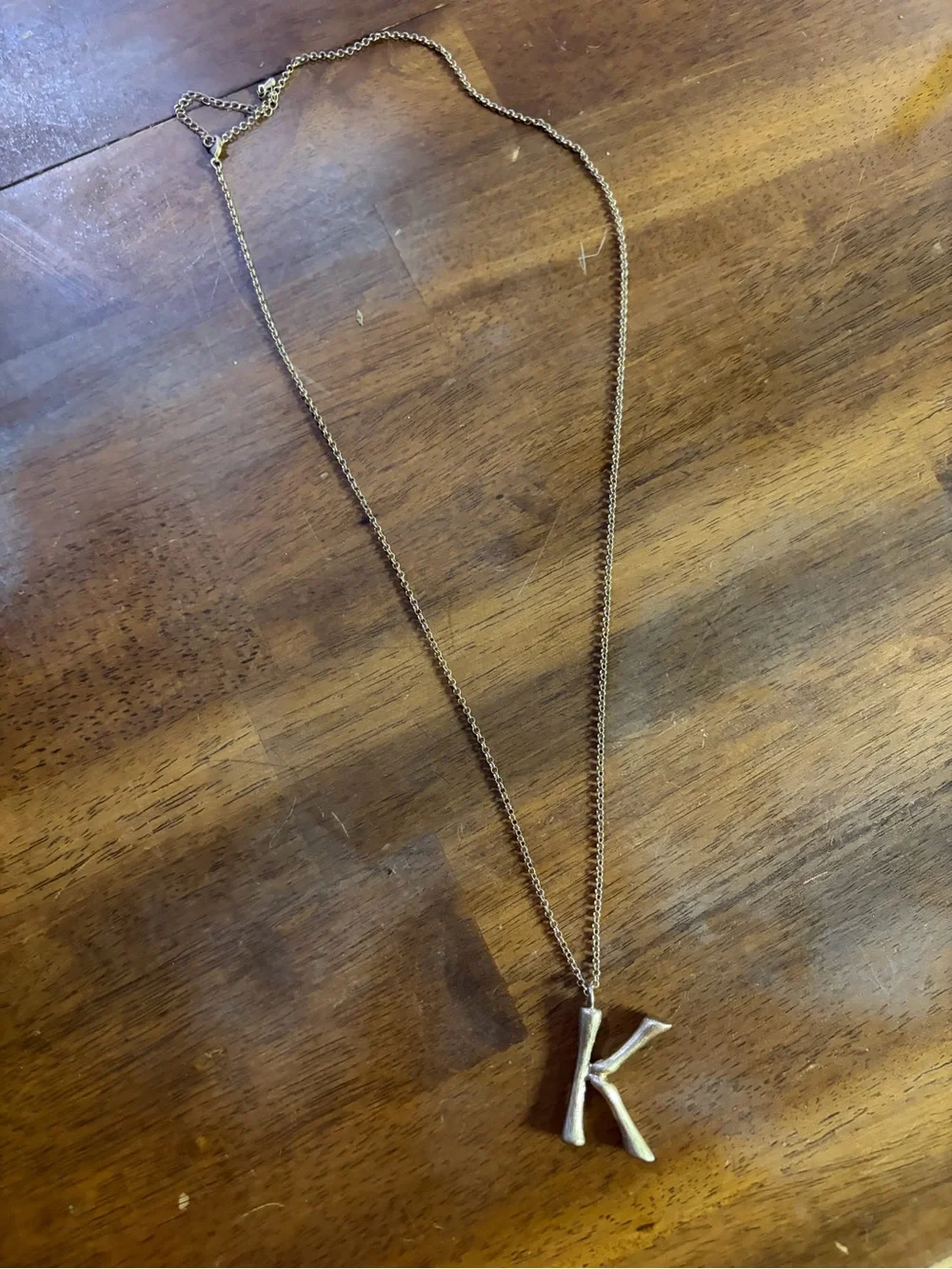 Gold 'K' Initial Pendant Necklace - Women Accessories